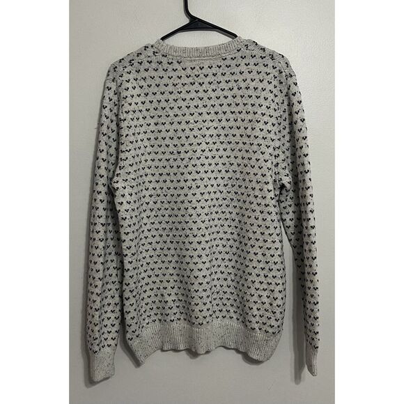 Tommy Hilfiger Men's Large Beige Knit Geometric Crew Neck Sweater - Picture 3 of 6